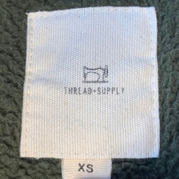 Thread + Supply Fleece Quarter Snap Mock Neck Pullover Olive Green Extra Small - Picture 6 of 11